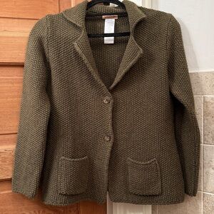 Cocogio Made in Italy Wool Blend Knit Blazer Cardigan Sweater Jacket